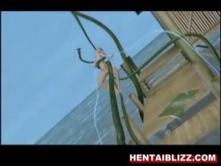 3d animācijas hentai streetwalker izpaužas fucked līdz milzīgs tentac