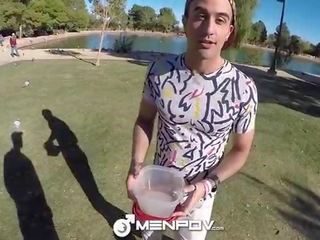 MenPOV Outdoor picnic launches to POV fuck