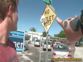 Turned on youths Having Homo adult clip In The Public Street 1 By Outincrowd